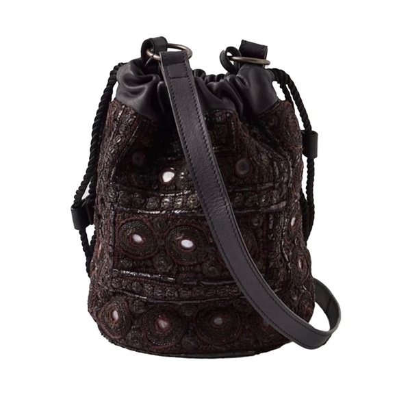 Free People Handbags - Rare Free People Queen Embellished Crossbody Bohemian Purse Boho Black